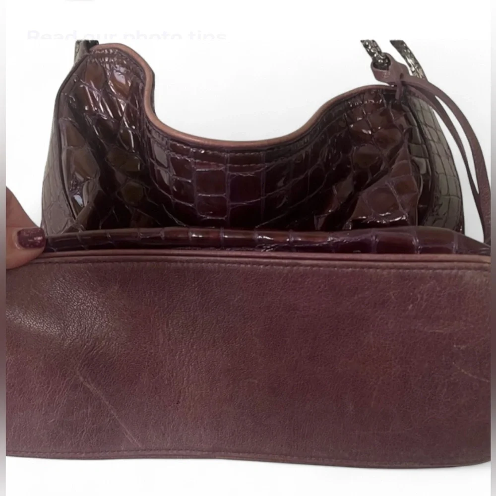 BRIGHTON CHER COLLECTION CHERIE GUAVABERRY PATENT LEATHER SHOULDER HANDBAG